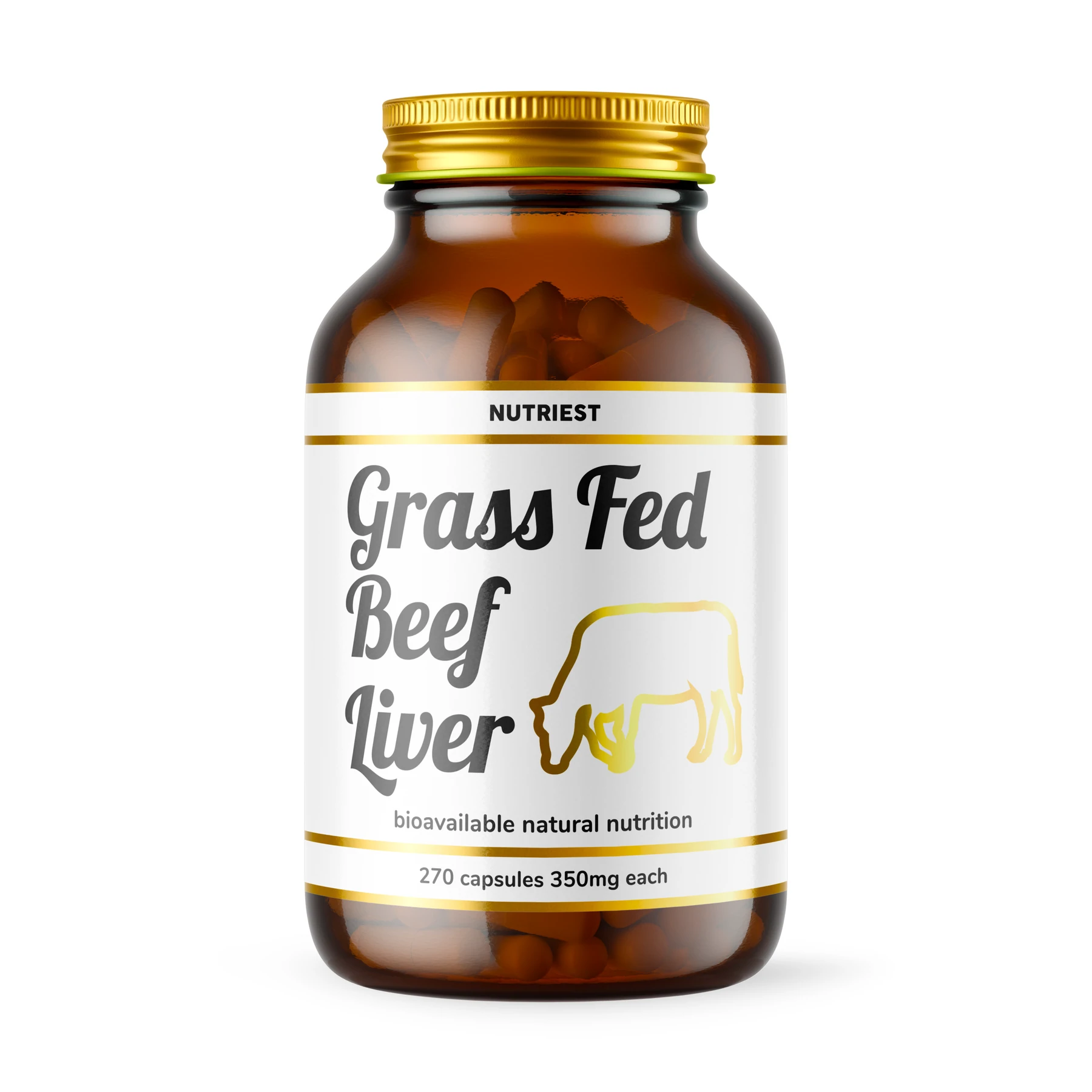 Grass fed desiccated beef liver, 270 capsules | Nutrition For Life Ireland